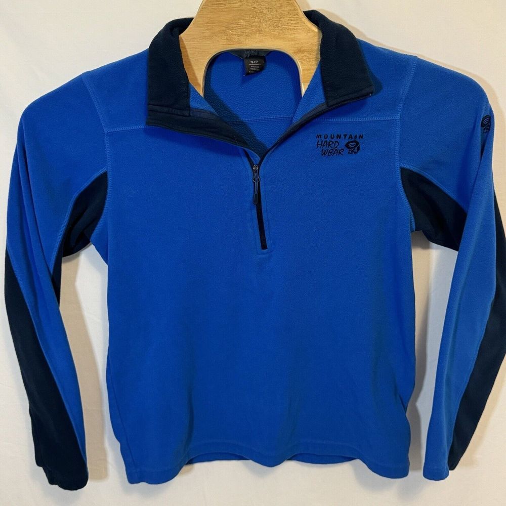 Mountain Hardwear 1/2 Zip Mens Small Pullover Fleece Blue Long Sleeve - Picture 2 of 8